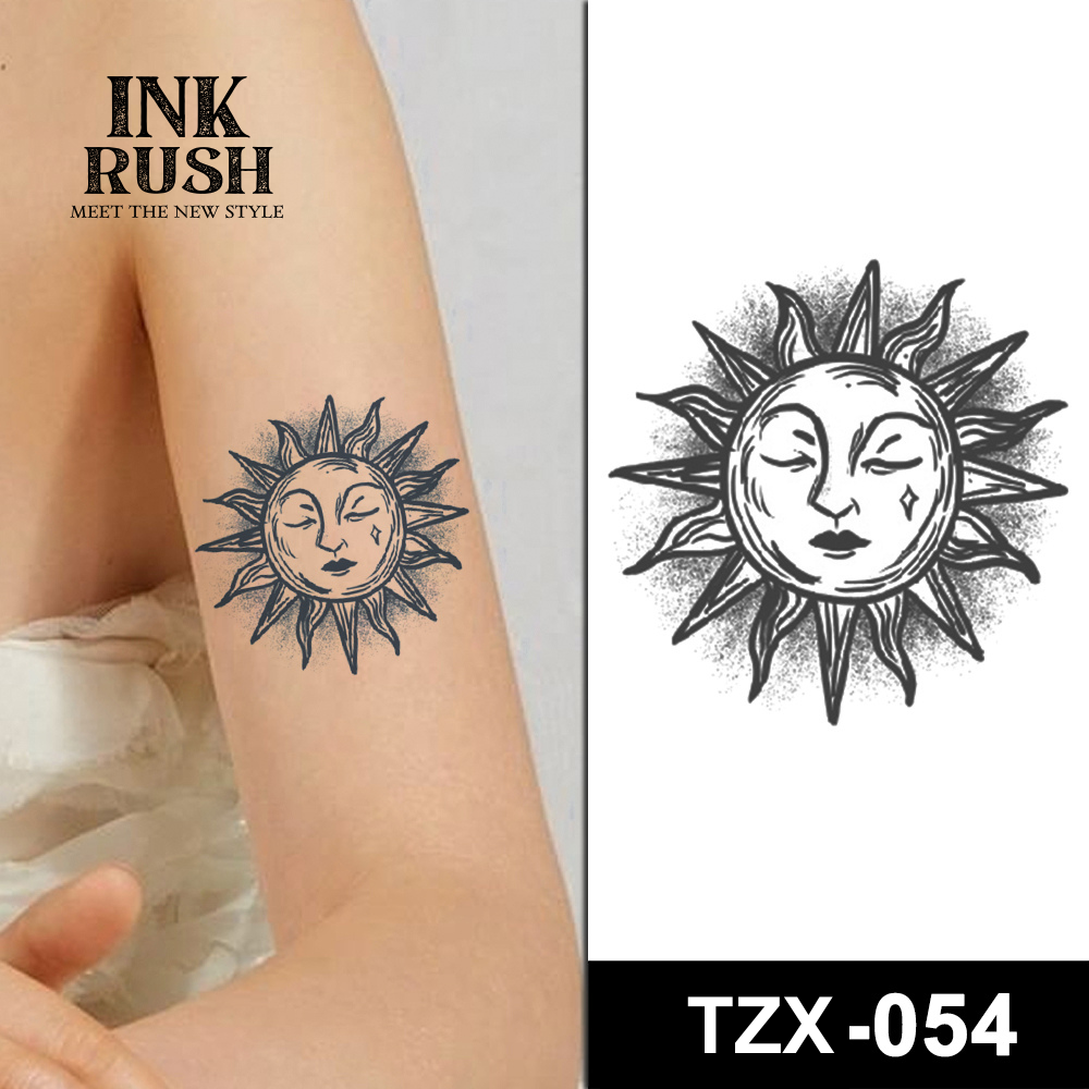 Sun Face Tattoo - TZX-054 – InkRush