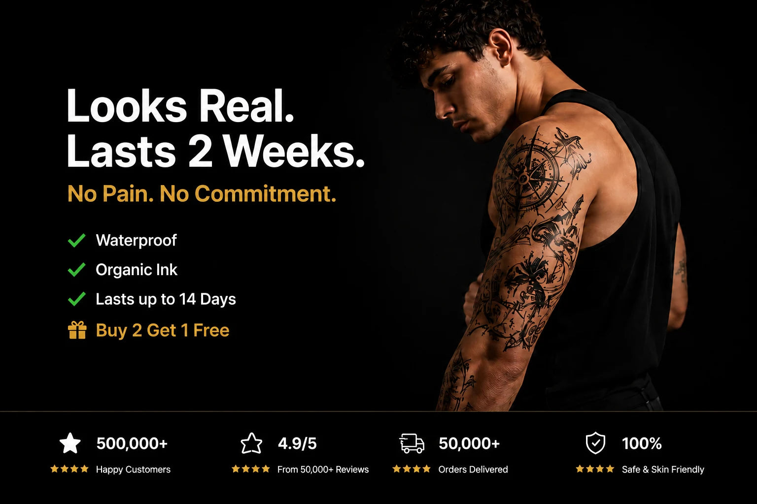 InkRush semi-permanent tattoos that last up to two weeks